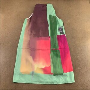 Lola & Sophie Artistic Green and Pink Mini Dress